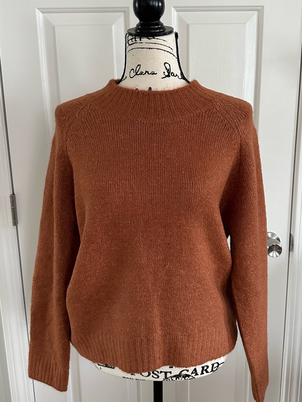 NTW Vigoss Mock Neck Sweater Rust / Orange / Brown Size XL Soft & Stretchy